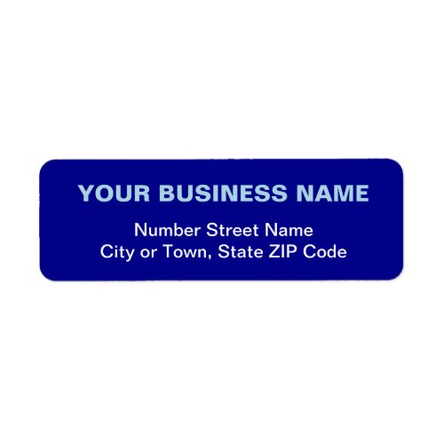 Plain Texts Blue Business Return Address Label