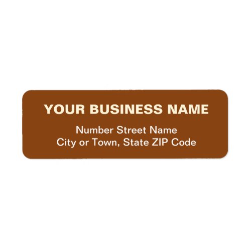 Plain Texts Brown Business Return Address Label