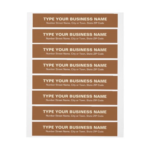Plain Texts Brown Business Wrap Around Address Label
