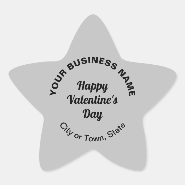 Plain Texts Business Valentine Gray Small Star Sticker (Front)