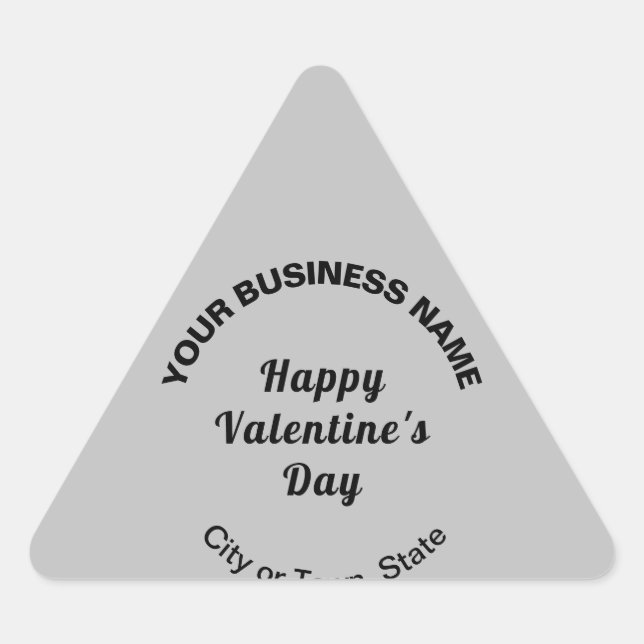 Plain Texts Business Valentine Small Gray Triangle Sticker (Front)