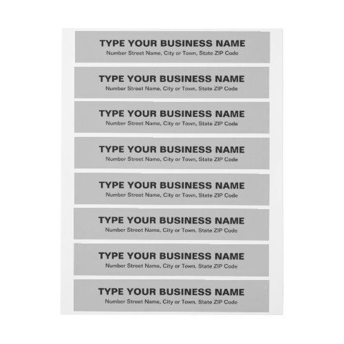 Plain Texts Gray Business Return Address Wrap Around Label