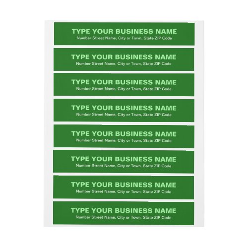 Plain Texts Green Business Wrap Around Address Label