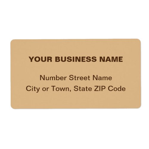Plain Texts Monochrome Brown Business Shipping Label