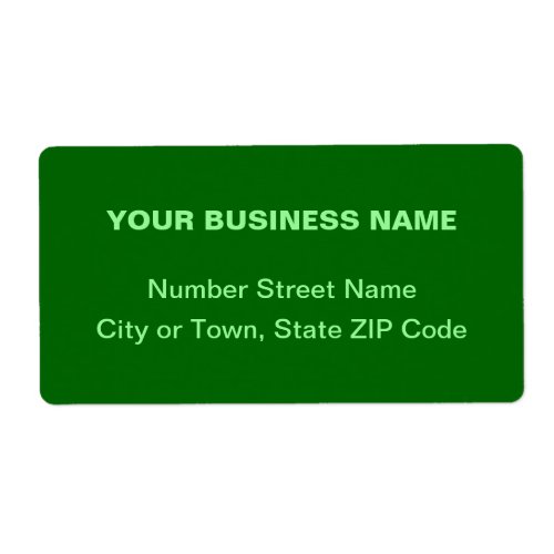 Plain Texts Monochrome Green Business Shipping Label