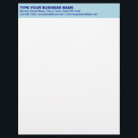 Plain Texts on Monochrome Blue Heading of Business Letterhead<br><div class="desc">Simple and plain texts designs are often easy to understand and remember. Plain texts design heading of letterhead that you can customize to advertise your business or to promote your brand name to customers or clients. Customizable office supply that you can use to build brand name awareness. Design on the...</div>