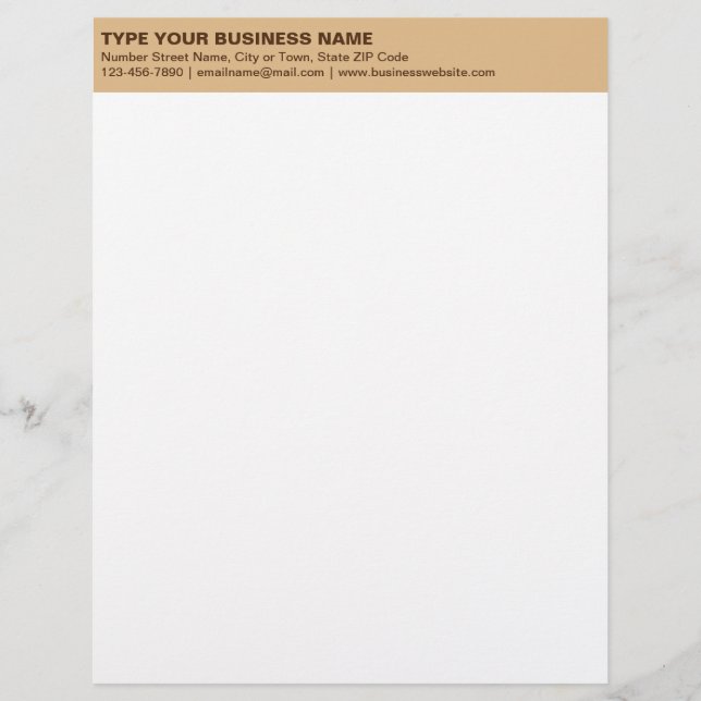 Plain Texts on Monochrome Brown Heading of Letterhead (Front)