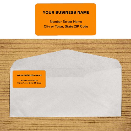 Plain Texts Orange Color Business Address Label