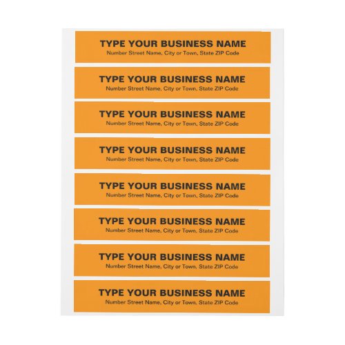 Plain Texts Orange Color Business Wrap Around Address Label
