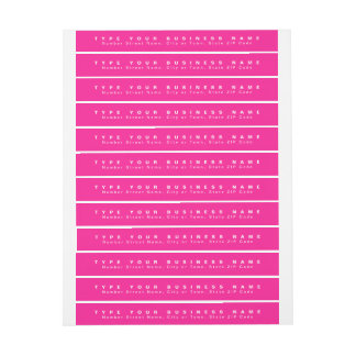 Plain Texts Pink Business Return Address Slim Wrap Around Label