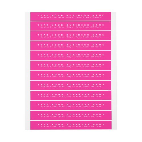 Plain Texts Pink Business Return Address Slim Wrap Around Label