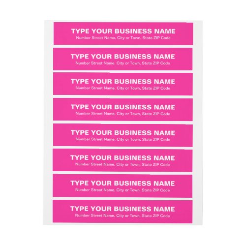 Plain Texts Pink Business Wrap Around Address Label