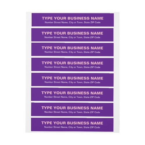Plain Texts Purple Business Return Address Wrap Around Label