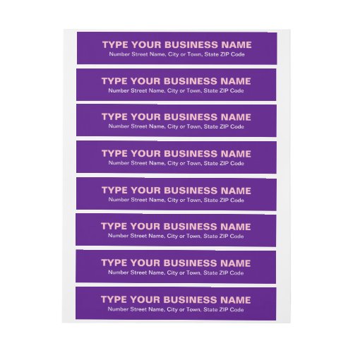 Plain Texts Purple Business Wrap Around Address Label