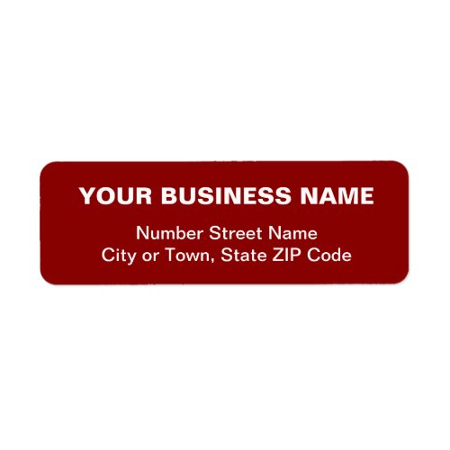 Plain Texts Red Business Return Address Label