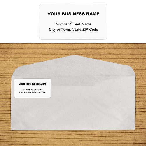 Plain Texts White Business Address Label