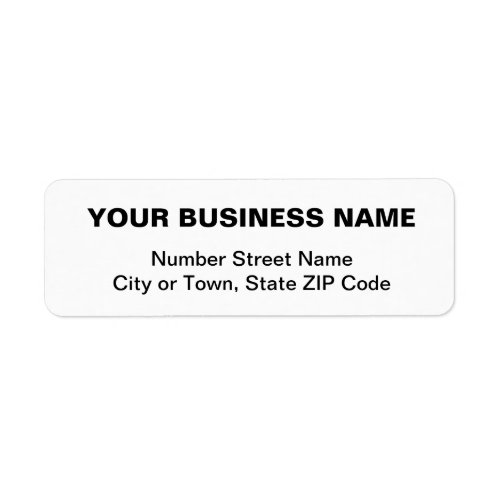 Plain Texts White Business Return Address Label