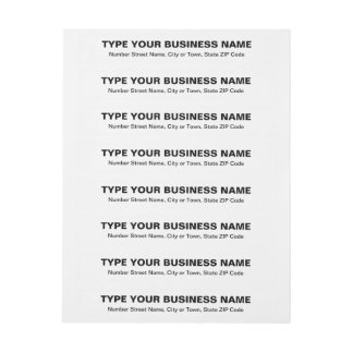 Plain Texts White Business Return Address Wrap Around Label