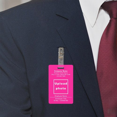 Plain Texts With Employee Photo Pink Badge
