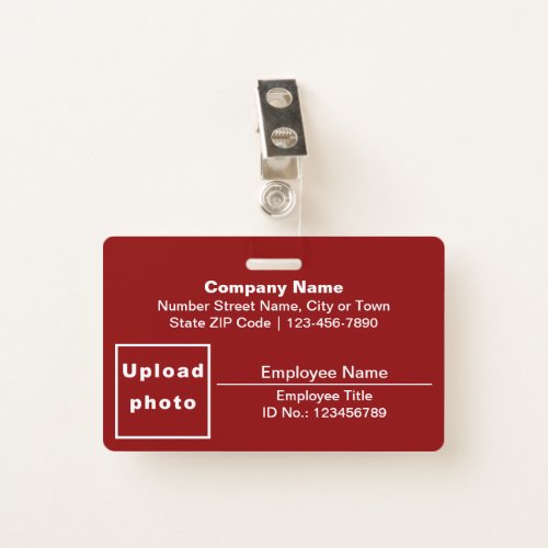 Plain Texts With Employee Photo Rectangle Red Badge