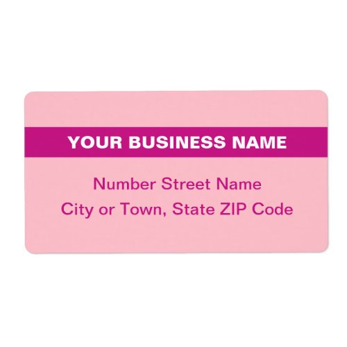 Plain Texts With Highlight Business Pink Shipping Label