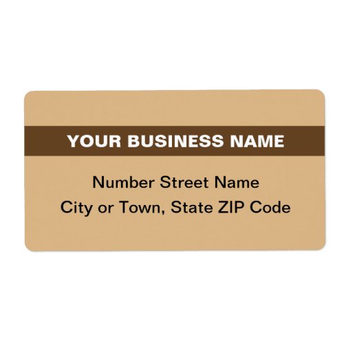 Plain Texts With Highlight Light Brown Shipping Label