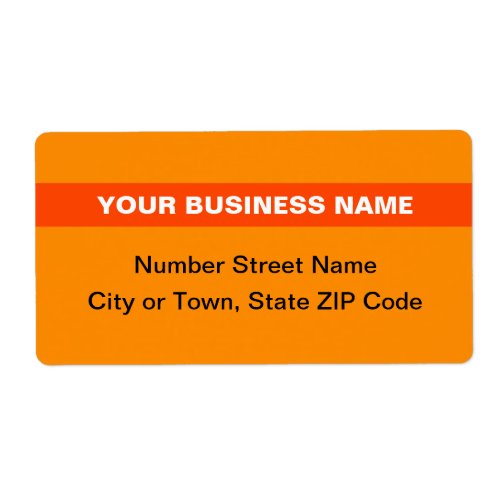 Plain Texts With Highlight Orange Color Shipping Label
