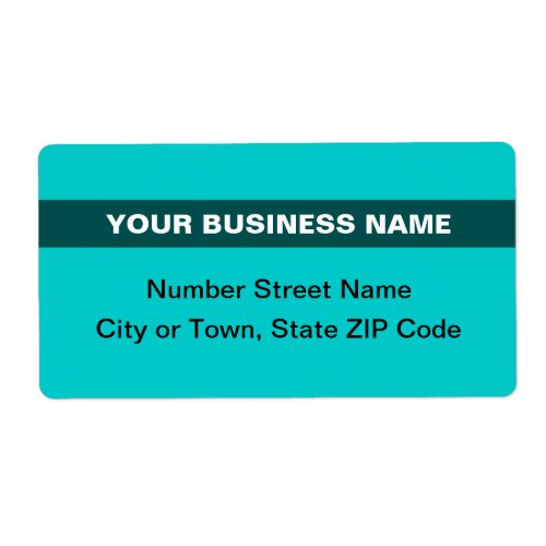 Plain Texts With Highlight Teal Green Shipping Label