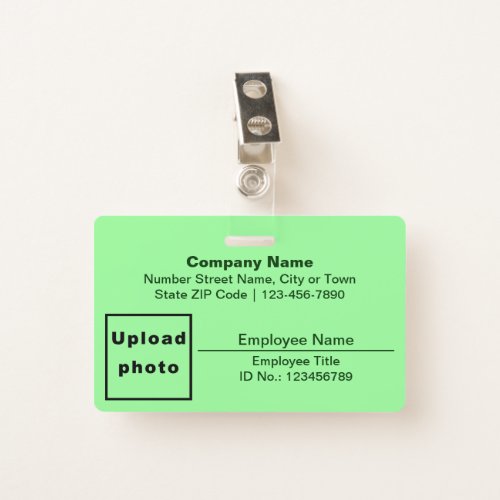 Plain Texts With Photo Rectangle Light Green Badge