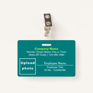 Plain Texts With Photo Rectangle Teal Green Badge