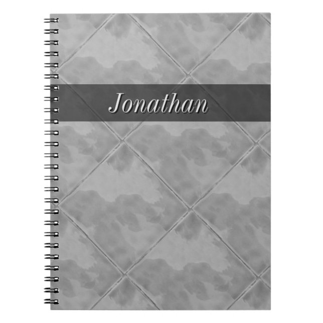 Plain Tile Ceramic Surface Gray any Text Notebook (Front)