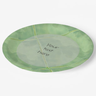 Plain Tile Ceramic Surface Green any Text Paper Plates