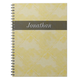 Plain Tile Ceramic Surface Yellow any Text Notebook