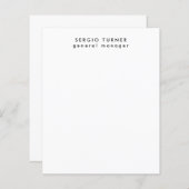 Plain Trendy Minimalist Professional Paper Sheet (Front/Back)