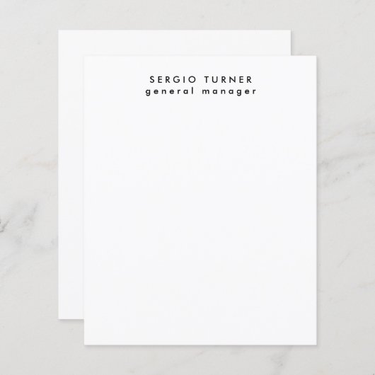 Plain Trendy Minimalist Professional Paper Sheet (Front/Back)