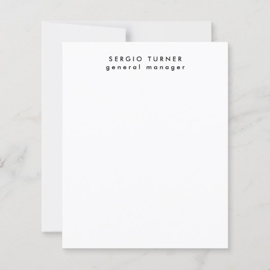Plain Trendy Minimalist Professional Paper Sheet (Front)