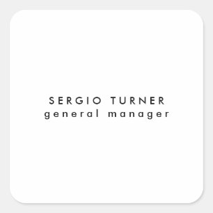 Plain Trendy Minimalist Professional Profile Square Sticker
