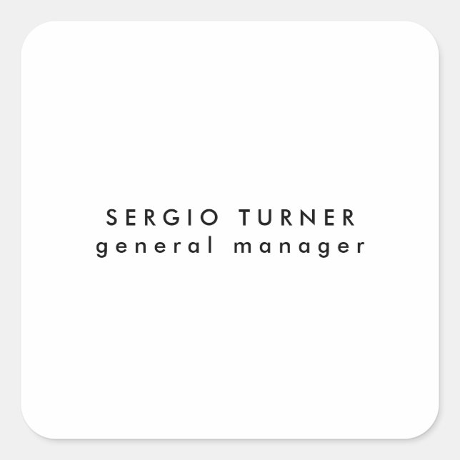 Plain Trendy Minimalist Professional Profile Square Sticker (Front)