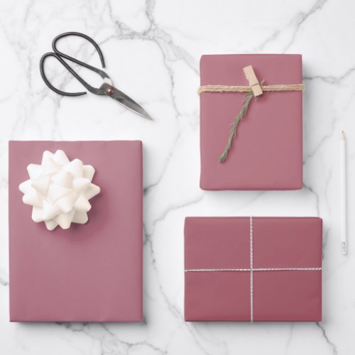 Plain Turkish Rose Gold Pink Shades 3 Tones Wrapping Paper Sheets