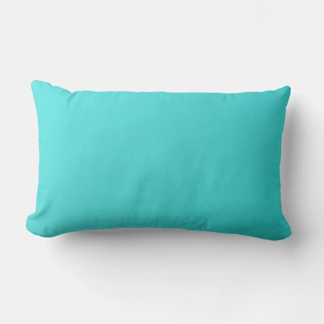 Plain turquoise throw pillow lumbar (Front)