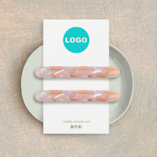 Plain Two Add Logo Hair Clip Accessory Display