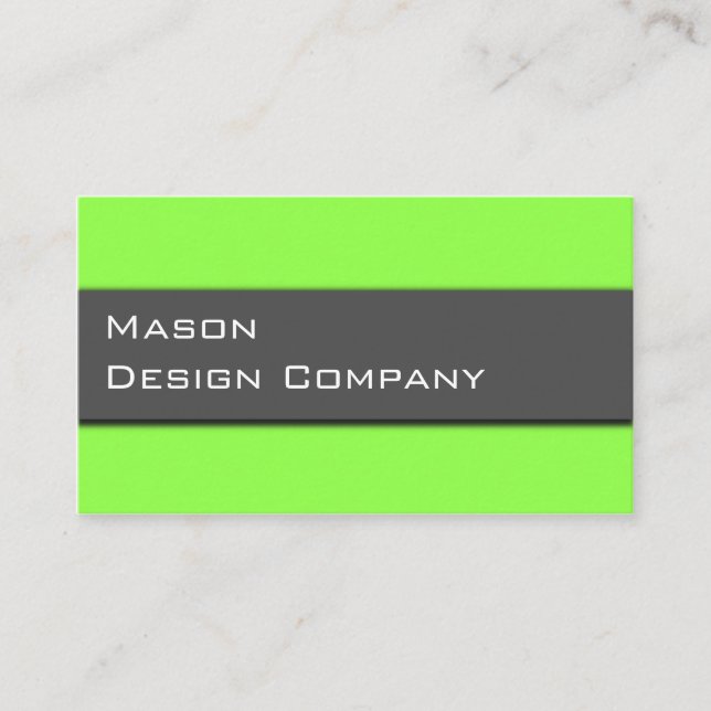 Plain Two Tone Lime and Gray Stylish Card (Front)