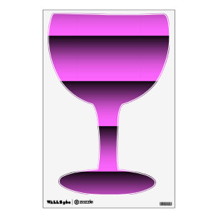 Plain Two Tone Pink Wine Glass Decal