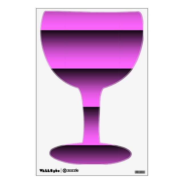 Plain Two Tone Pink Wine Glass Decal (Front)