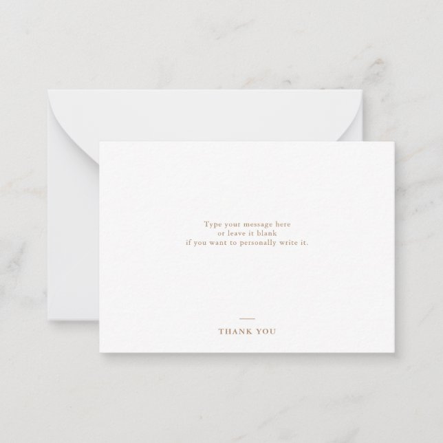 Plain Typography Thank You Note Card (Front)