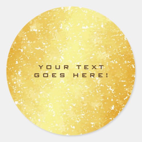 Plain Unique Special Gold Color Background Classic Classic Round Sticker