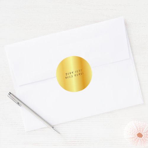 Plain Unique Special Gold Color Background  Classic Round Sticker