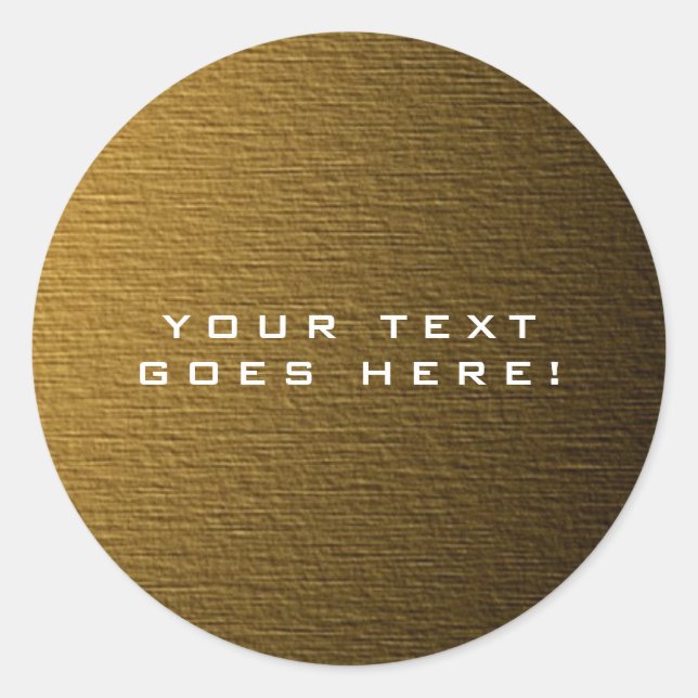 Plain Unique Special Gold Color Background Classic Round Sticker (Front)