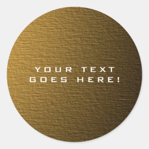 Plain Unique Special Gold Color Background Classic Round Sticker