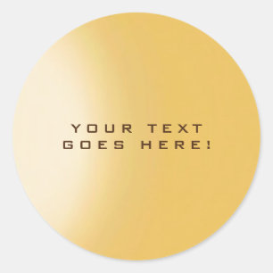 Plain Unique Special Gold Color Background Classic Round Sticker